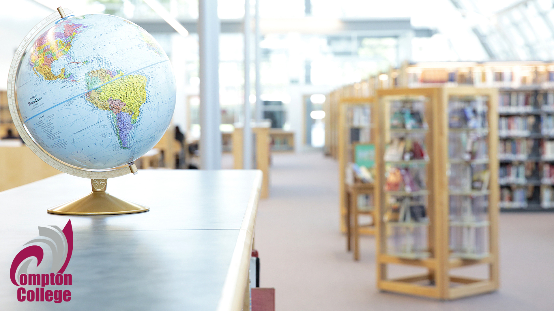 Library and Globe background