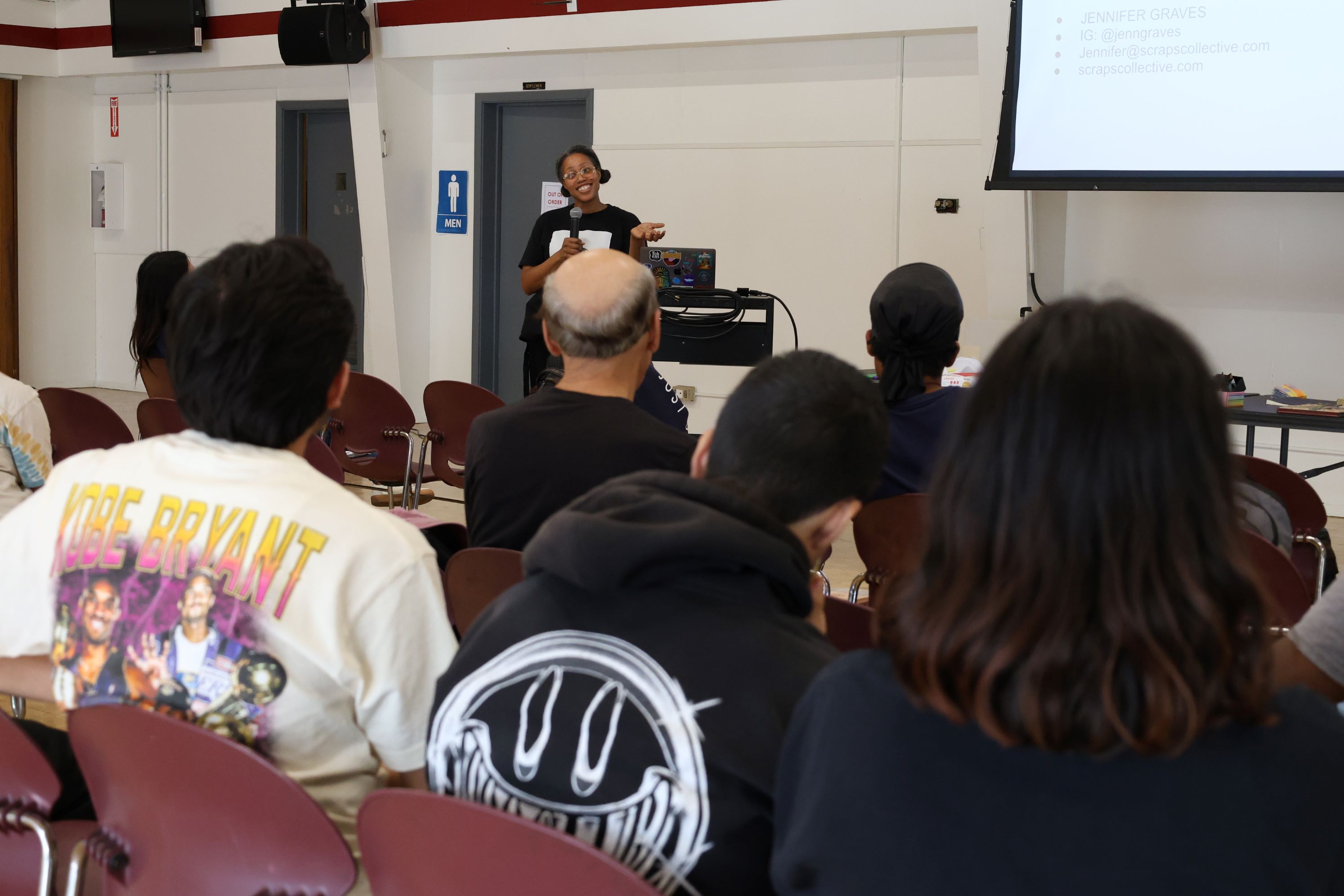 Jennifer Graves speaking to audience